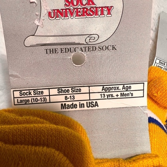 SHS GO TEAM - yellow/gold and blue college or high school socks size 8-13 - Picture 2 of 4